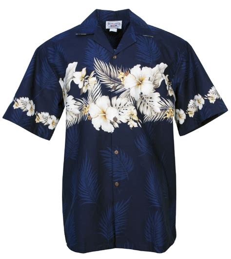 Free shipping on orders $50+. Big Hibiscus Palm Mens Hawaiian Aloha Shirt in Navy, Mens ...