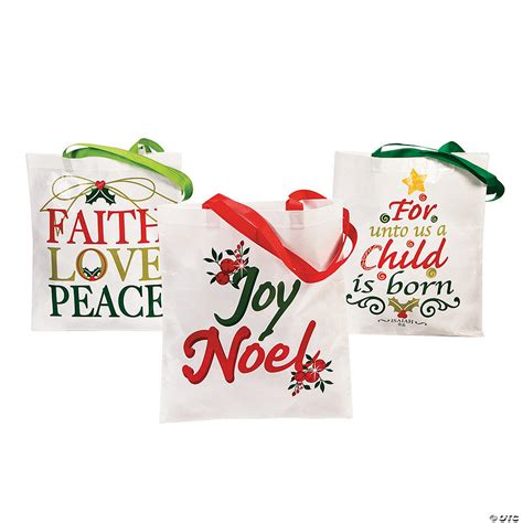 Religious Christmas Laminated Tote Bags Discontinued