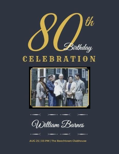 80th Birthday Dinner Program Template And Ideas For Design Fotor