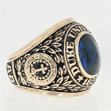 1961 Duke University Class Ring 10k Yellow Gold Synthetic Blue Spinel