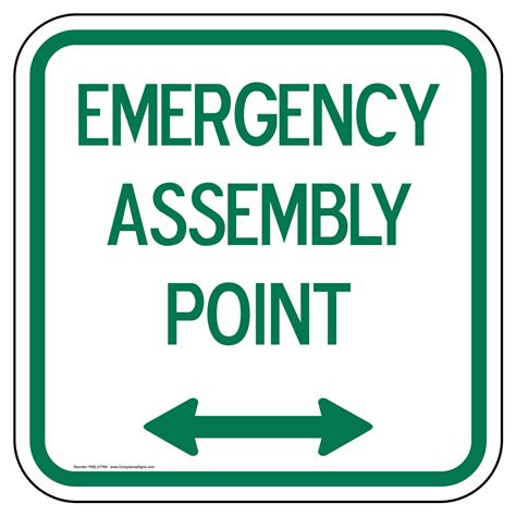 Emergency Assembly Point Arrow Both Sign Pke 27769 Emergency
