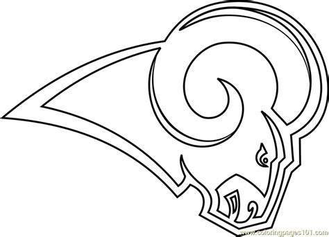Los Angeles Rams Logo Coloring Page For Kids Free Nfl Printable