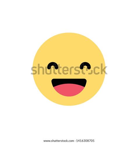 Happy Smiling Face Emoji Icon Web Stock Vector Royalty Free 1416308705