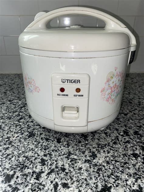 Tiger JNP 0550 3 Cup Rice Cooker White Floral Tested Works Well