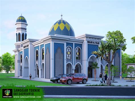 Desain Masjid Modern 20x25 2 Lantai Sanggar Teknik