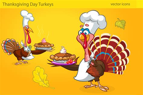Thanksgiving Turkey Characters Vector Illustrations By Drawkman Thehungryjpeg