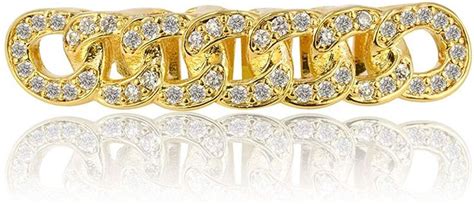 Topgrillz 18k Gold Plated Iced Out Rhinestone Micropave Cz Lower Bottom