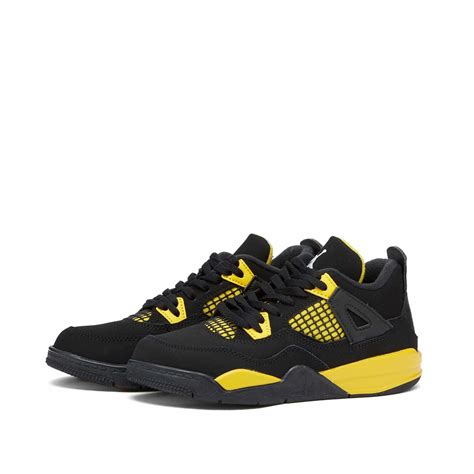 Air Jordan 4 Retro Ps Sneakers In Blacktour Yellow Nike Jordan Brand