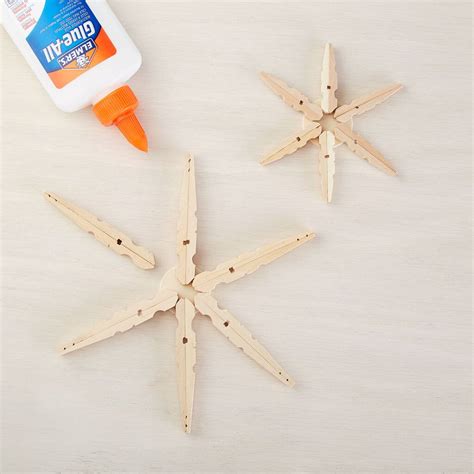 Kids Clothespin Snowflake Ornament