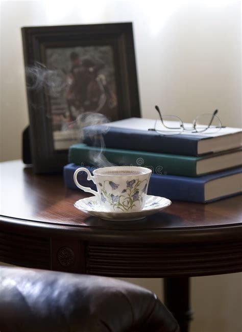 Cup Of Tea With Books And Photo Stock Photo Image Of Wisps Home 9752676