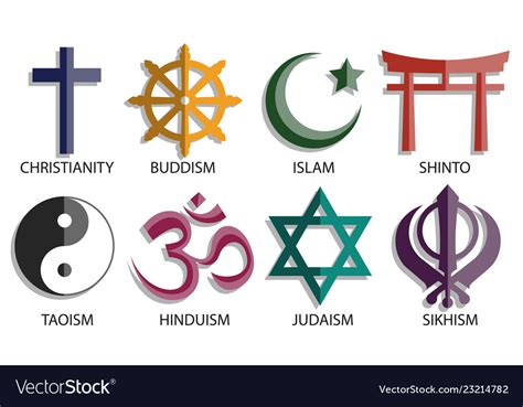 World Religion Symbol Icon Set Royalty Free Vector Image