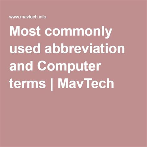 Most Commonly Used Abbreviation And Computer Terms Abbreviations