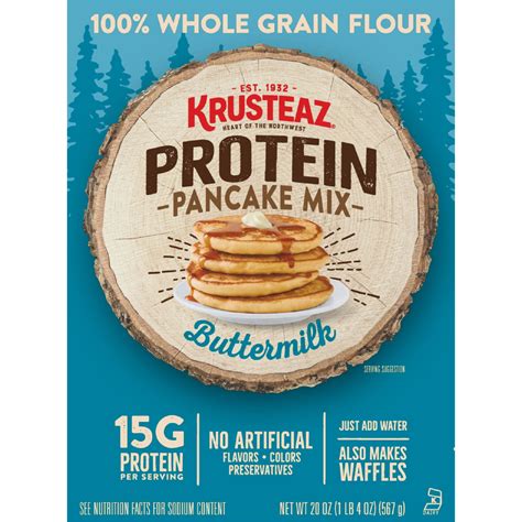 Krusteaz Protein Buttermilk Pancake And Waffle Mix 15g Protein Per