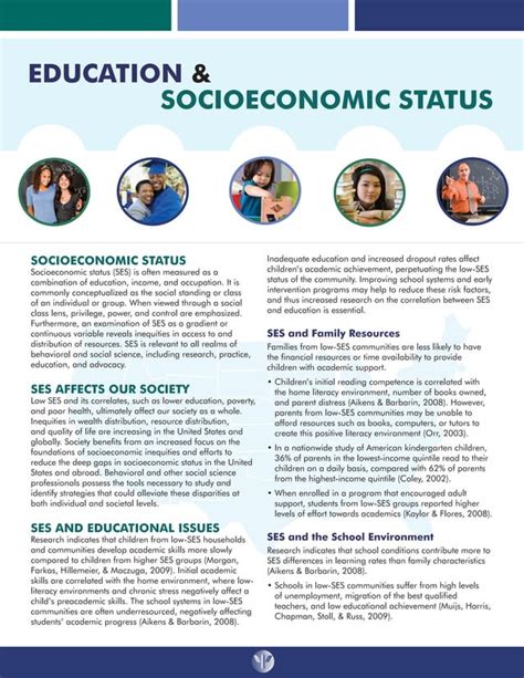 Education And Socioeconomic Status Fact Sheet Pdf