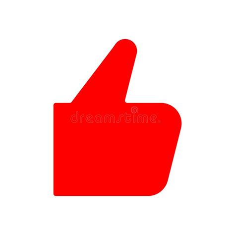 Like Icon. Red Mitten Thumb Up. Flat Icon. Vector Illustration Stock ...