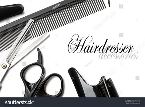 Scissors And Comb On A White Background Stock Photo 101750710