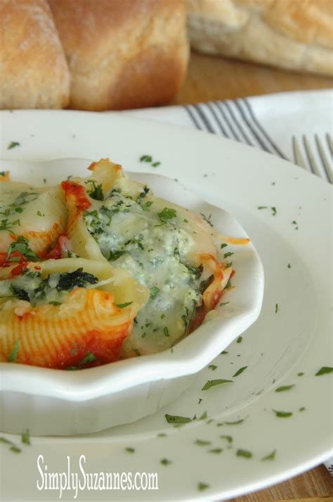 Simply Suzanne S At Home Spinach Three Cheese Stuffed Shells