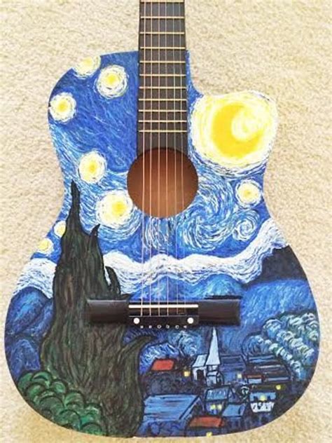 Custome Hand Painted Acoustic Guitar Etsy Hand Painted Guitar
