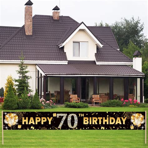 Buy 70th Birthday Party Yard Banner Decorations For Women Men Black