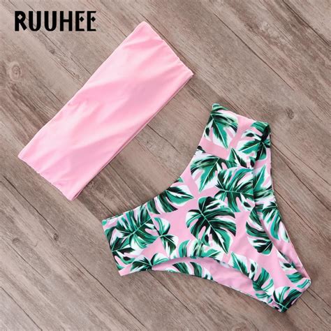Buy RUUHEE Bikini Set Sexy Beachwear High Waist Swimwear Women Swimsuit
