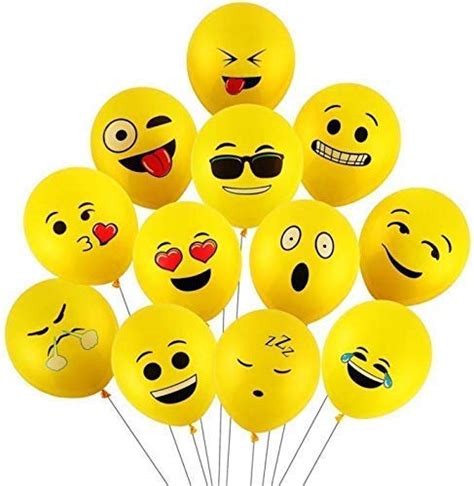Buy Party Propz Yellow Emoji Balloon Pack Of 25 Pcs Balloon Printed