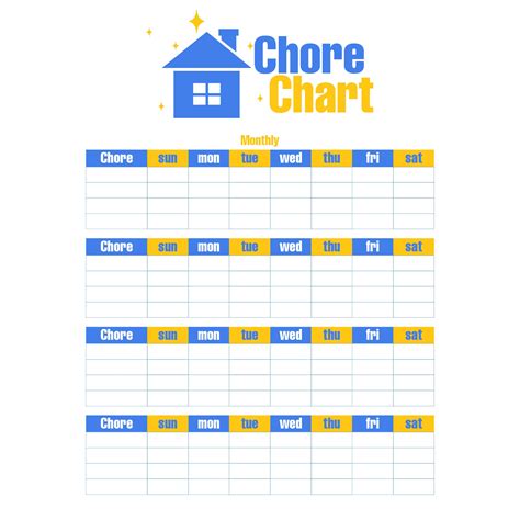 10 Best Monthly Chore Chart Printable Templates
