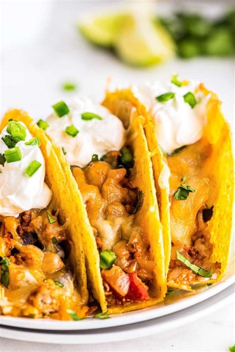 Cheesy Baked Chicken Tacos The Chunky Chef