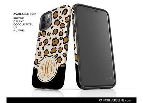 Monogram Leopard Animal Print Personalized Phone Case Iphone Etsy