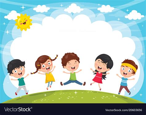 Kids Playing Outside Royalty Free Vector Image