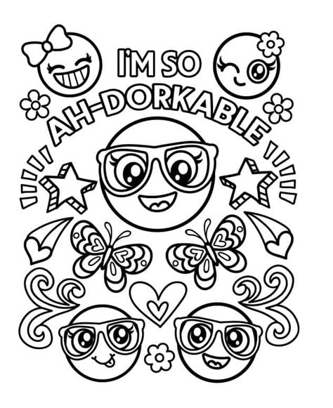 Emoji Coloring Pages Free Printable The Art Kit Funny Super Cute My XXX Hot Girl