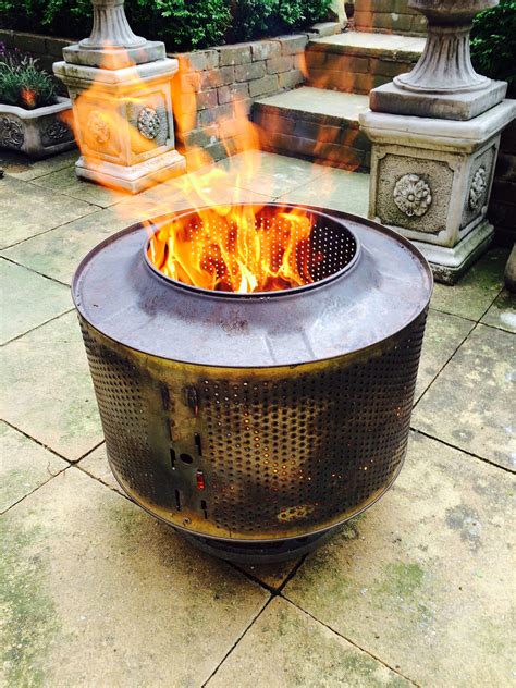 Fire Pit Made Out Of Washing Machine Tub Fire Pit Outdoor Decor Washing Machine