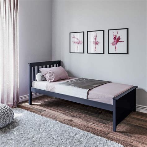max lily blue color twin size platform bed solid pine wood