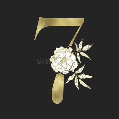 Decorative Gold Numeral On The Black Background Vector Stock Vector
