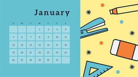 Free Custom Printable Classroom Calendar Templates Canva