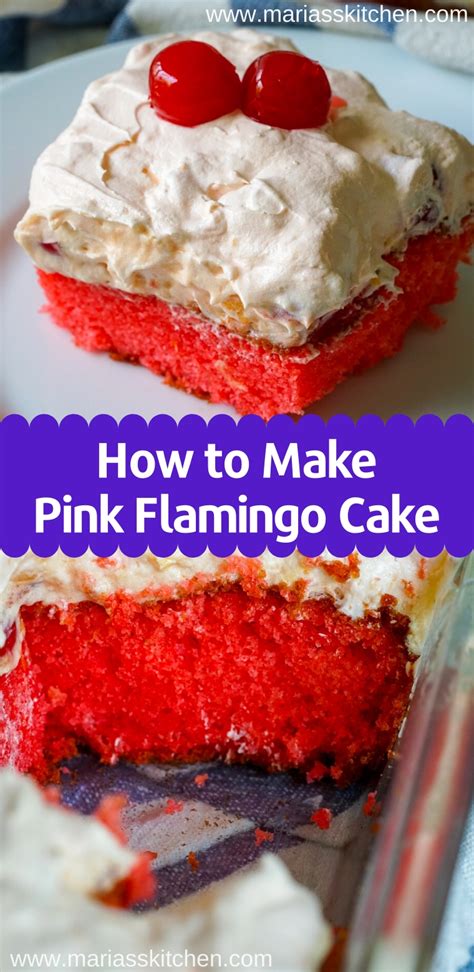 The pink sponge cake is layered with strawberry jam and smothered in a sweet cream flavoured frosting. How to Make Homemade Pink Flamingo Cake - Maria's Kitchen
