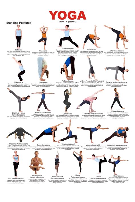 Asanas Yoga Printable Yoga Poses Chart Yoga Asanas Names Standing Yoga Poses