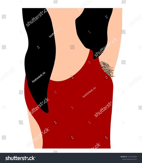 female hairy armpits vector simple illustration stok vektör telifsiz 1622756446 shutterstock