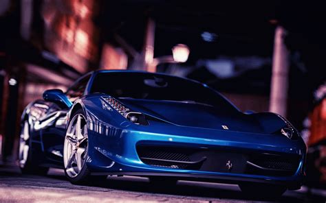 Car Ferrari Ferrari 458 Italia Blue Cars Wallpapers Hd