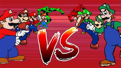Mugen Team Mario Vs Team Luigi 4v4 Battle Youtube