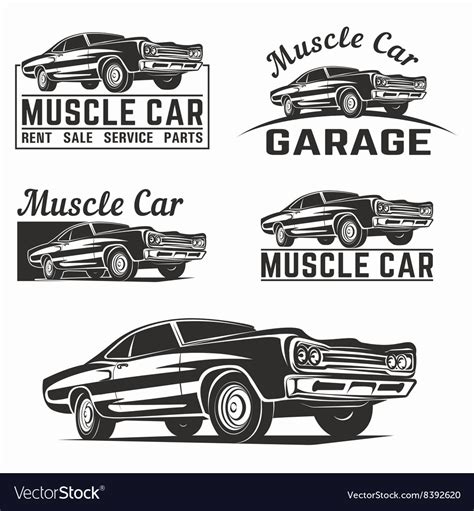 Muscle Car Logo Emblem Royalty Free Vector Image