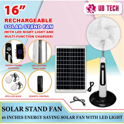 1618 Inch Rechargeable Solar Stand Fan With Solar Panel Gd F16gd F17gd F18gd F16a