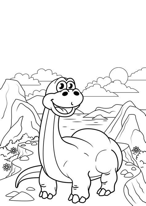 Dibujo Para Colorear Dinosaurio En Movimiento Dibujos Para Imprimir