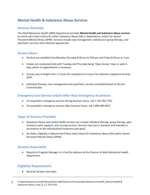 Mental Health And Substance Abuse Policy - Page 2 | pdfFiller