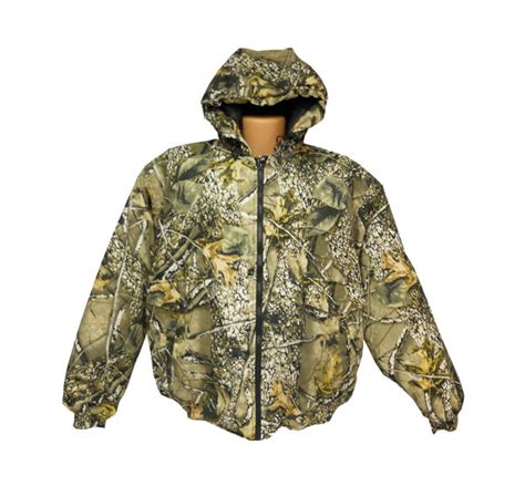 World Famous Sports Burly Camo Hooded Zippered Jacket General Army
