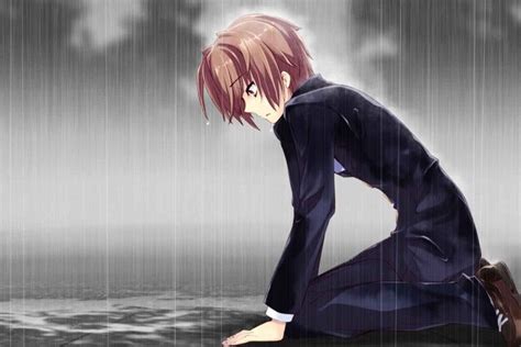 Anime boy in the rain. Sad Anime Boy Wallpaper ·① WallpaperTag