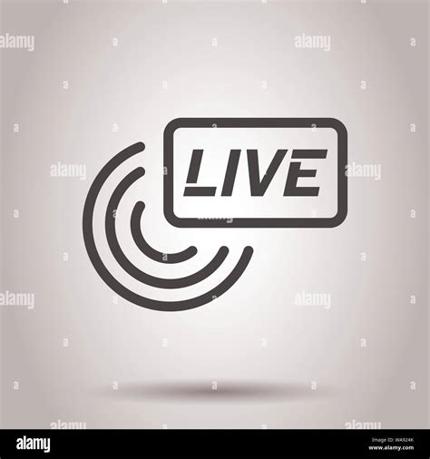 Live Broadcast Icon In Flat Style Antenna Vector Illustration On