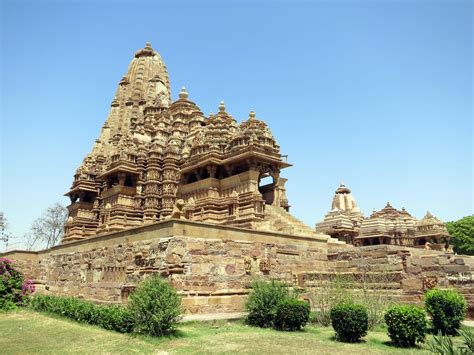 A View Of Multiple Khajuraho Temples In India