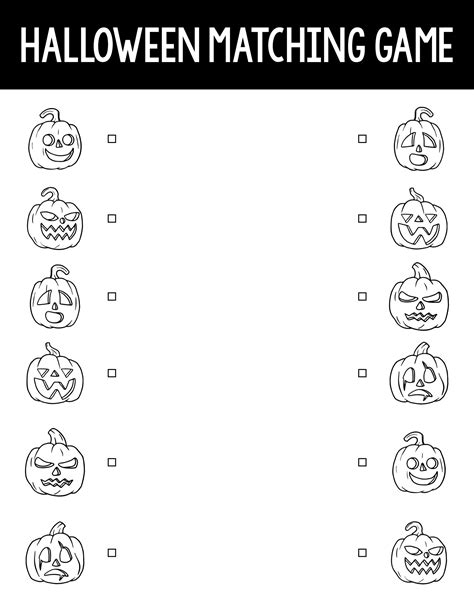 15 Best Black And White Halloween Memory Game Printable Pdf For Free At
