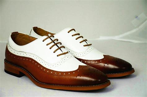 Handmade Men Spectator Shoes Men Two Tone Shoes Men Wingtip Brogue