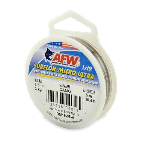 Afw Surflon Micro Ultra Nylon Coated 1x19 Stainless Steel Leader Wire